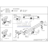 Полностью оцинкованный фаркоп Galia для Land Rover Range Rover Evoque 2011-2019 быстросъемный шар R093C