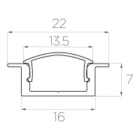 Комплект алюминиевого профиля LEDCRAFT с экраном и заглушками LC-LPV0722M16-3 1627000012