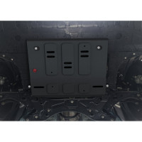 Защита картера АвтоБроня Geely Emgrand SS11, V-1.5, МКПП, АКПП, передний, 2023-, комплект крепежа, сталь 111.01936.1
