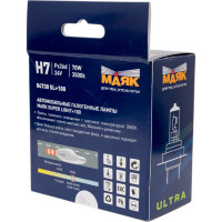Автомобильная лампа МАЯК Н7 24V 70W PX26d Super Ligte +100% ULTRA 84730SL+100