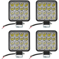 Светодиодная фара Airline квадратная, 16 LED направленный свет, 16W (83x83x22) 12V, комплект 4 шт. STANDART ALED034
