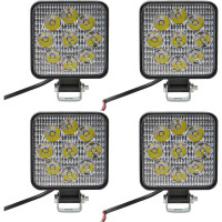 Светодиодная фара Airline квадратная, 9 LED направленный свет, 9W (83x83x22) 12V, комплект 4 шт. STANDART ALED032