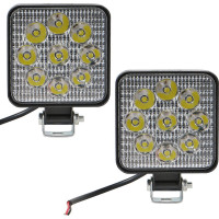 Светодиодная фара Airline квадратная, 9 LED направленный свет, 9W (83x83x22) 12V, 2 шт. ALED022