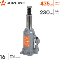 Домкрат бутылочный Airline 16т, MIN - 230 мм, MAX - 435 мм AJB16M
