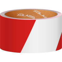 Лента клейкая XGLASS разметочная, красно-белая, 50 мм, 66 м 160517