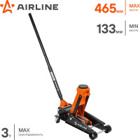 Домкрат подкатной Airline 3т INDUSTRY двухпоршневой (MIN - 133 мм, MAX - 465 мм) AJ3FI460