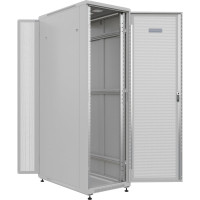 Шкаф напольный универсальный серверный NTSS R 42U 600x1000мм, 4 профиля 19, двери перфорированная и перфорированная двухстворчатая, боковые стенки съемные, регулируемые опоры, разобранный, серый RAL 7035 NTSS-R42U60100PD/PDD