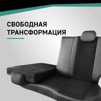 Чехлы на сиденья DEFLY Nissan Qashqai, 2006-2013, экокожа черная/замша черная ромб Nis2-2ZR