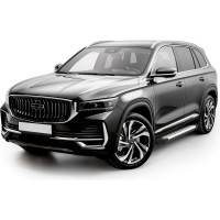 Пороги на авто Rival "Bmw-Style круг" Geely Monjaro 4WD 2023-, 180 см, 2шт. D180AL.1906.1