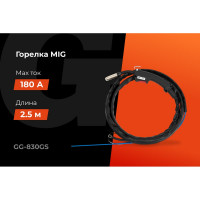 Горелка MIG - 15AK 2;5 метра с клапаном Gigant (2;5 м; 180 А; EURO; серия 15) GG-830GS