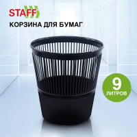 Корзина для бумаг Staff "Optima" сетчатая, 9 л, черная 238254