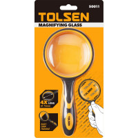Лупа TOLSEN 4-кратная, диаметр 75 мм, с рукояткой TOLSEN 50011