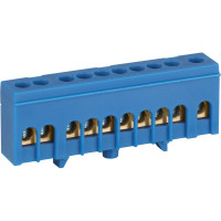 Шина ЭРА NO-224-99 N ноль в изолированном корпусе на DIN-рейку ШНИ-6x9-10-Д-синий Б0062848