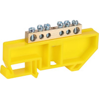 Шина ЭРА NO-224-88 PE земля на DIN-изоляторе ШНИ-6x9-6-Д-желтый Б0062859