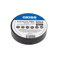 Изолента ПВХ Oxiss 130 мкм 15мм х10м, чёрная 4630025424251