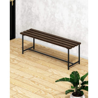 Скамейка садовая Solarius Классика с деревянным сиденьем из 4-ех досок цвета венге, лавочка для дачи с черным металлическим каркасом skam-ven