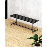 Скамейка садовая Solarius Классика с деревянным сиденьем из 4-ех досок цвета антрацит, лавочка для дачи с черным металлическим каркасом skam-ser