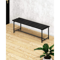 Скамейка садовая Solarius Классика с деревянным сиденьем из 4-ех досок цвета черного оникса, лавочка для дачи с черным металлическим каркасом skam-onix