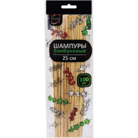 Бамбуковые шпажки-шампуры для шашлыка ОФИСМАГ 25 см, 100 штук, КП 107949 700661