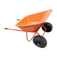 Тачка строительная усиленная 2-х колесная LWI 150 л, 350 кг Скорпион сверхпрочное полимерное корыто LWI150х2СК-PROFI