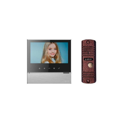 Комплект видеодомофона и вызывной панели COMMAX CDV-70H2 SilverBlackSmog/AVC305