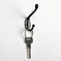 ТУНДРА Крючок мебельный LIGHT VINTAGE 007, цвет черный 4645199