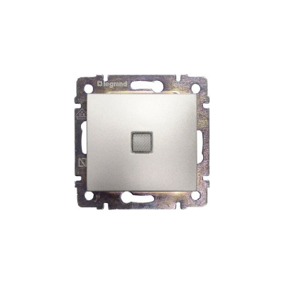 Выключатель Legrand одноклавишный с подсветкой Legrand Valena 10А 250В схема 1L безвинтовые зажимы алюминий 694340