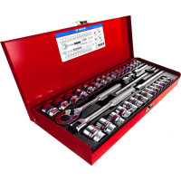 Набор двенадцатигранных торцевых головок с принадлежностями 3/8", 6-22мм, 1/4"-13/16", 36шт KING TONY 3036CR