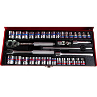 Набор двенадцатигранных торцевых головок с принадлежностями 3/8", 6-22мм, 1/4"-13/16", 36шт KING TONY 3036CR