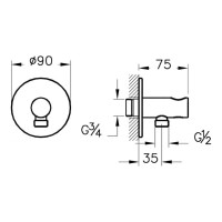 Набор встроенной душевой системы Vitra Origin A4926636EXP