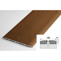 Порог прямой алюминиевый (100 мм; 0.9 м; декоративный; дуб темный) Лука 00000001543