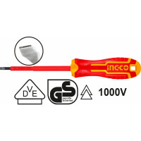 Диэлектрическая плоская отвертка INGCO SL4x100 мм HISD814100