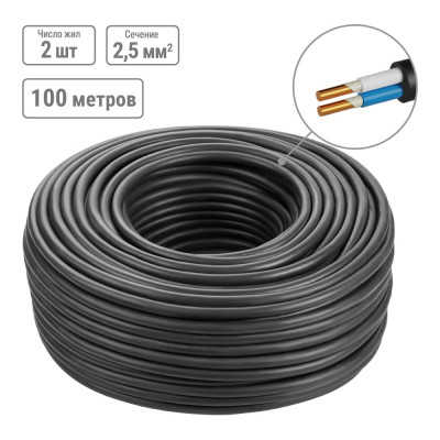 Кабель TDM ELECTRIC ВВГнгА-FRLS 2х2,5 окN-0,66 ГОСТ 100м SQ0117-0190