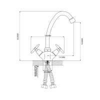 Смеситель для кухни Ekko с гайкой E4112-1