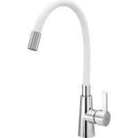 Смеситель для кухни Ekko гибкий излив с гайкой белый E4205-E55