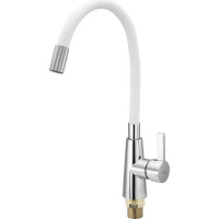 Смеситель для кухни Ekko гибкий излив с гайкой белый E4205-E55