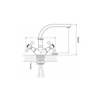 Смеситель для кухни с гайкой Ekko бежевый E5408-21