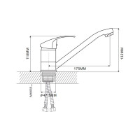 Смеситель для кухни Ekko с гайкой E49021