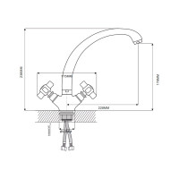Смеситель для кухни Ekko с керамической ручкой E42018