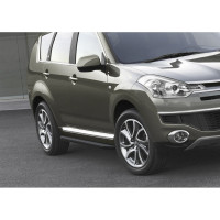 Пороги на автомобиль Rival Premium-Black для Citroen C4 Aircross 2012-2016 г.в./C-Crosser 2007-2013 г.в./Mitsubishi ASX 2010-2019 г.в./Outlander XL 2005-2012/Outlander III 2012-2018 2018-н.в., 173 см, 2 шт., алюминий A173ALB.4005.1