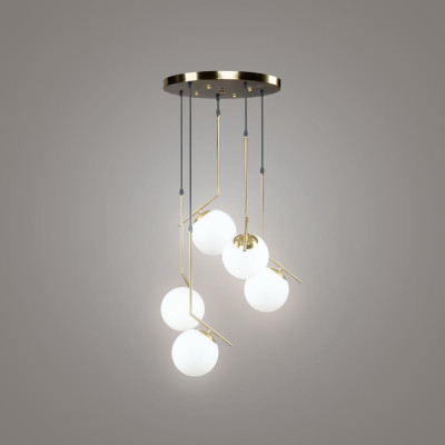 Подвесной светильник RITTER CURLY 5хE27, золото 52645 2