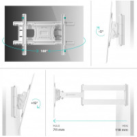 Наклонно-поворотный кронштейн для телевизора 40-75 ONKRON M7L White M7LW