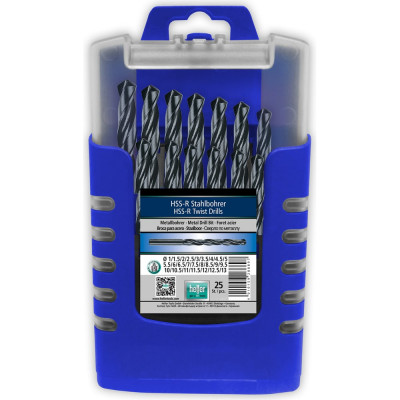 Набор сверл по металлу HSS-R 25 шт Heller TD18371
