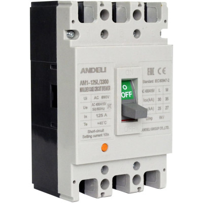 Автоматический выключатель ANDELI AM1-400L/3P 315A 50KA  ADL06-051