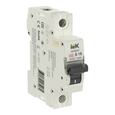 Автоматический выключатель IEK ARMAT M10N 1P B 16А AR-M10N-1-B016