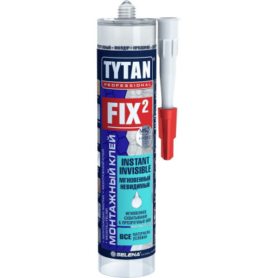 Монтажный клей Tytan PROFESSIONAL Fix2 Instant Invisible мгновенный, невидимый, 290 мл 85597 234891