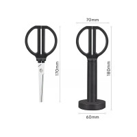 Ножницы для резки DELI Nusign, офисные, 170 мм, ручки пластиковые, титановое покрытие, сталь, черные ENS051-black