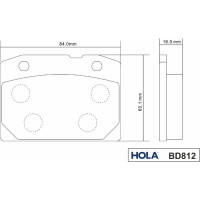 Колодка тормозная передняя 4 шт. для ВАЗ 2101-07 HOLA BD812