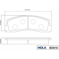 Колодка тормозная передняя 4 шт. для ВАЗ 2121 HOLA BD816