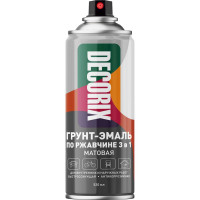 Аэрозольная грунт-эмаль по ржавчине 3 в 1 Decorix (серый; матовый; 520 мл) 0106-45 DX